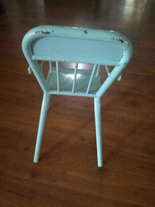Vintage metal doll high chair
