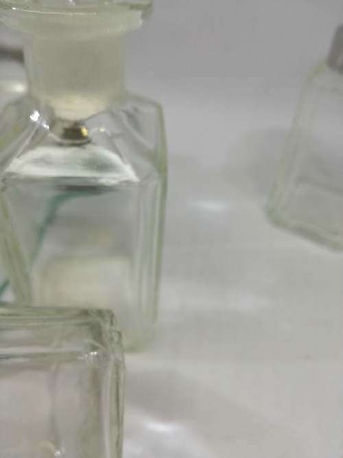 Old world glass Condiment set - so pretty!