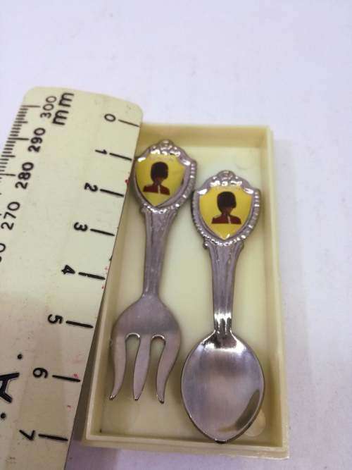 Small souvenir spoon and fork set