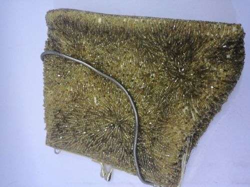 Beautiful Vintage Gold Beaded Evening Bag