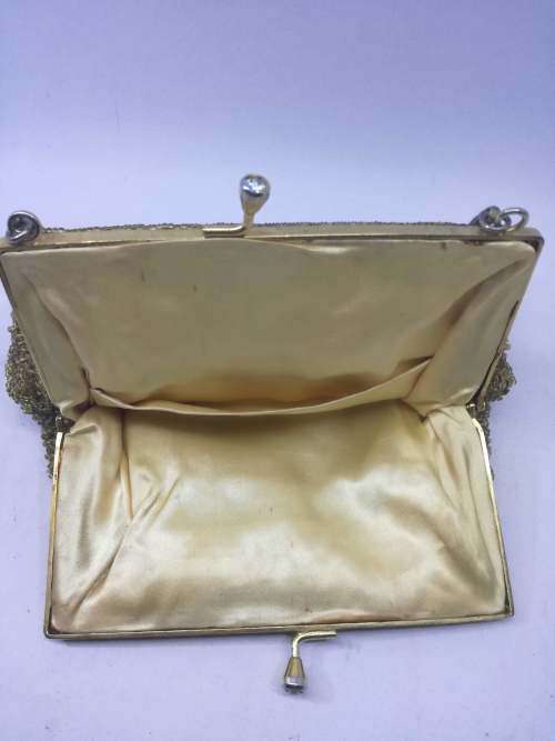 Beautiful Vintage Gold Beaded Evening Bag
