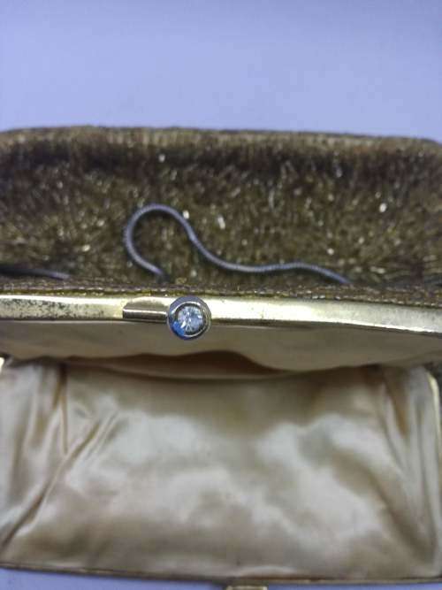 Beautiful Vintage Gold Beaded Evening Bag