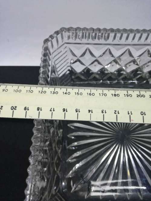 Stunning heavy square glass bowl
