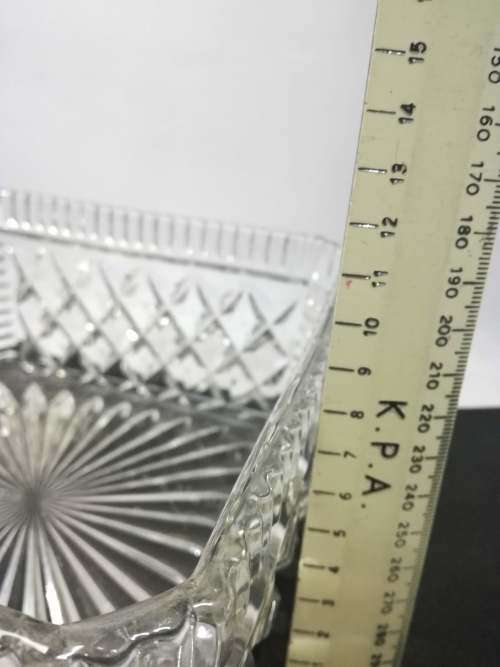 Stunning heavy square glass bowl