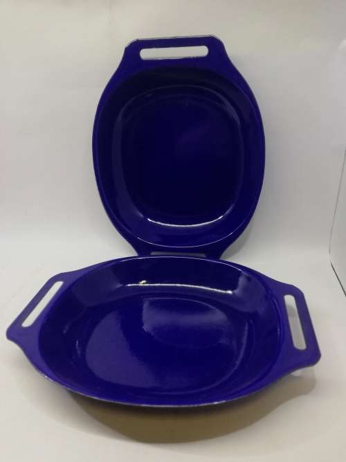 Pretty blue enamel plates