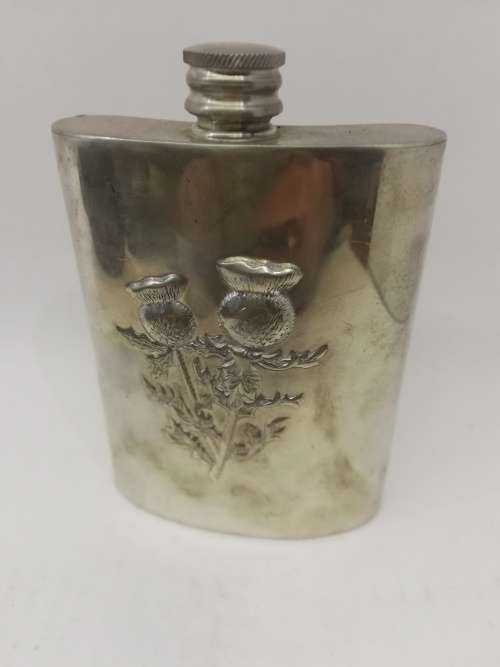 Edwin Blyde Pewter Hip flask Hand made in Sheffield Factory