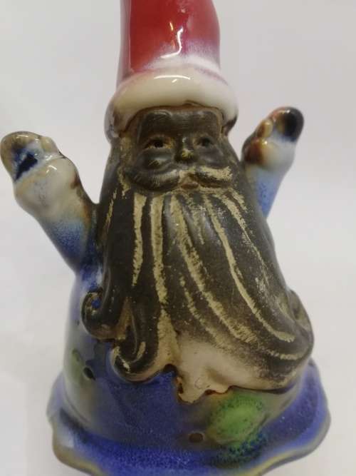 VINTAGE  Ceramic Santa Bell Figurine, Cone Shape