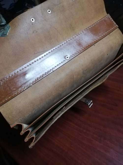 Old leather school case in good condition