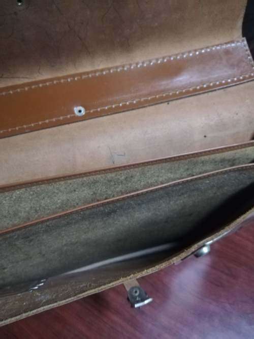 Old leather school case in good condition