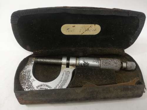 Vintage Sheffield Moore and Wright micrometer - boxed