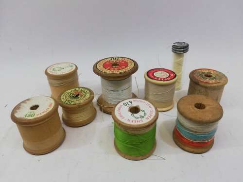 Vintage wooden spool collection
