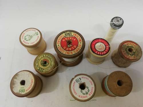 Vintage wooden spool collection