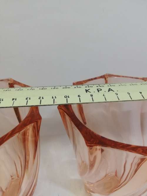 Pair Vintage Luminarc France Swirl Pink Vases