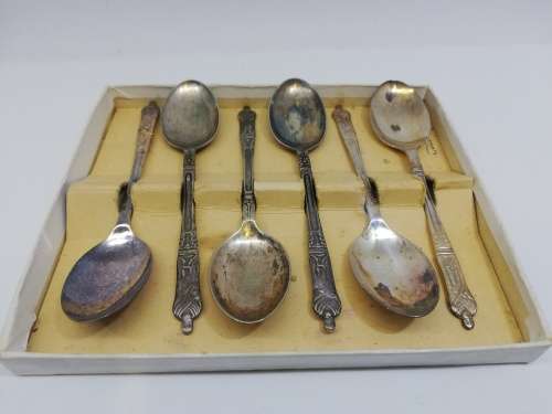 Boxed 6 EPNS Apostle Spoons - as per photo