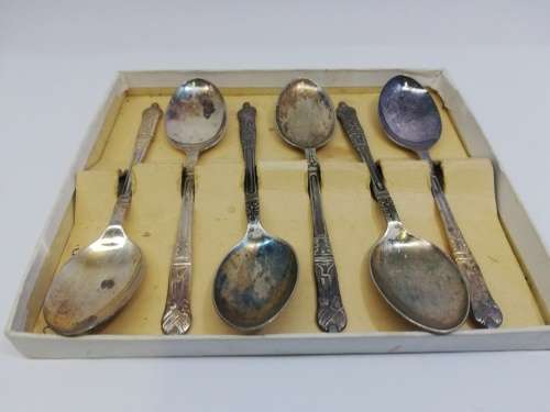 Boxed 6 EPNS Apostle Spoons - as per photo