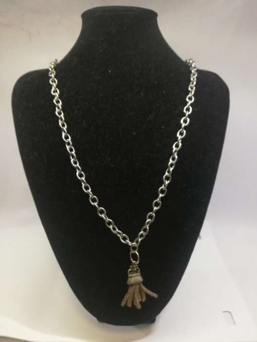 Leather on chain necklace