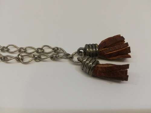 Leather on chain necklace