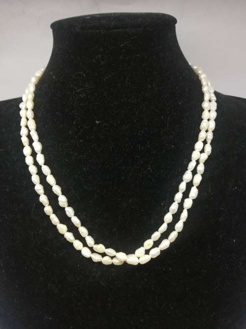 Double string real rice pearl - clasp needs replacing - Beautiful!