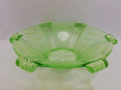 Green Art Deco bowl - a stunner!