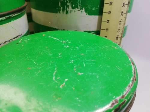 Green and white stripe Set Goodhope ware tins! LOOK! What a find!