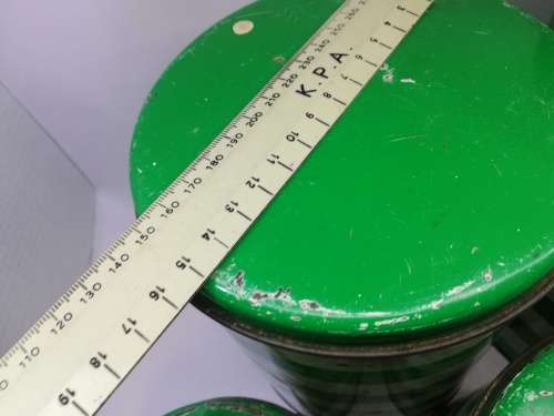 Green and white stripe Set Goodhope ware tins! LOOK! What a find!