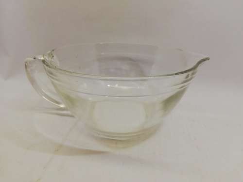 Glass mixing bowl with pouring spout