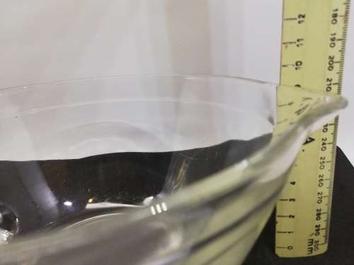 Glass mixing bowl with pouring spout