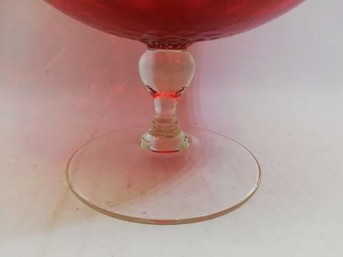 Huge red balloon glass vase 33.5cm high