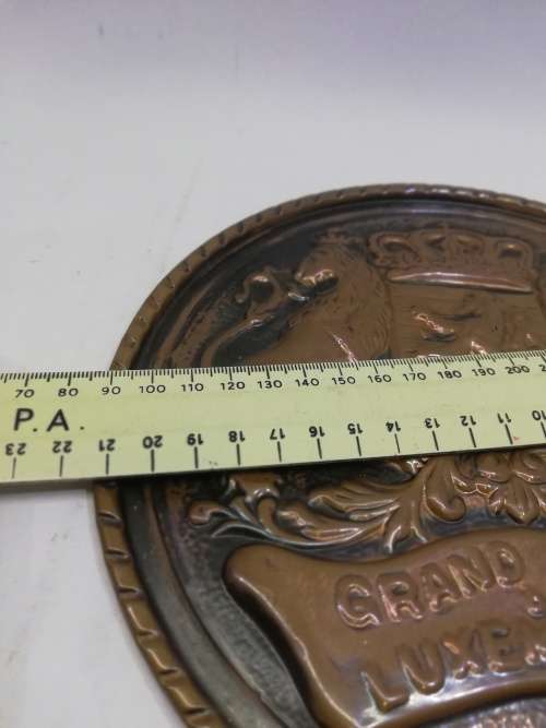VINTAGE COPPER GRAND DUCHE DE LUXEMBOURG WALL PLAQUE
