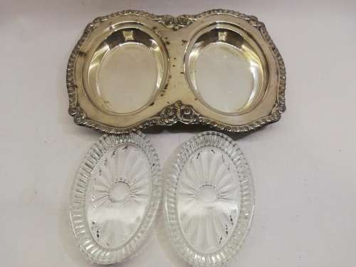 Vintage Seranco SP on B serving dish with glass inners