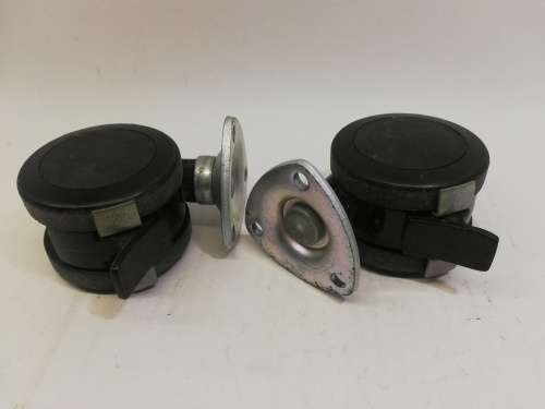Castor wheels with brakes