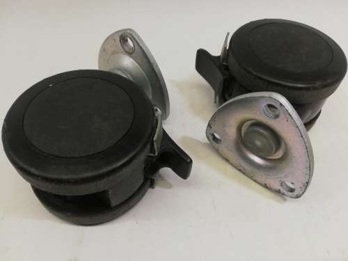 Castor wheels with brakes