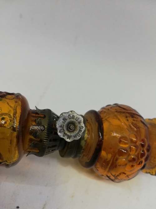 Vintage Multi Color Stained Glass Style Oil Lamps Made in Hong Kong