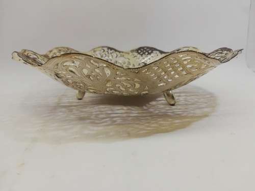 Vintage cut bowl on feet - some plate loss but gorgeous!