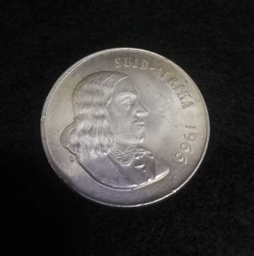Suid Afrika 1966 Afrikaans R1 coin Silver