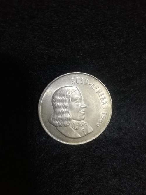 Suid Afrika 1966 Afrikaans R1 coin Silver