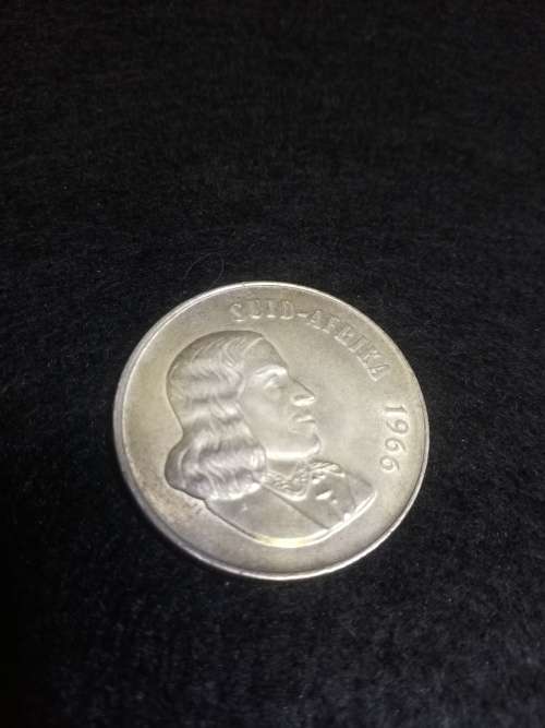 Suid Afrika 1966 Afrikaans R1 coin Silver