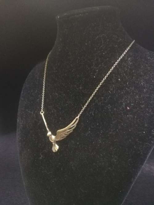 Vintage brass eagle? necklace