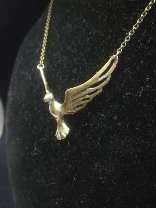 Vintage brass eagle? necklace