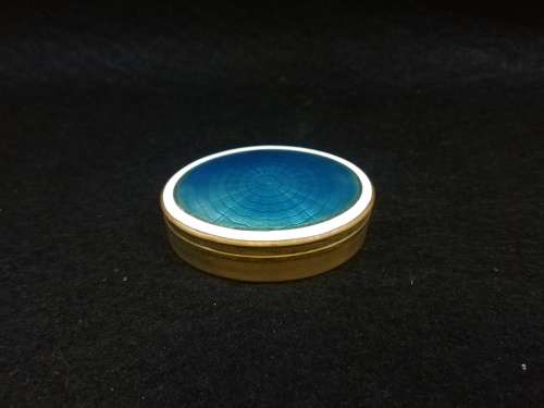 Vintage brass pillbox  Guilloché