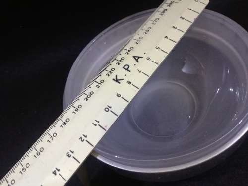 Frosted glass and metal bowl
