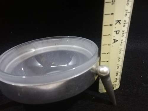 Frosted glass and metal bowl