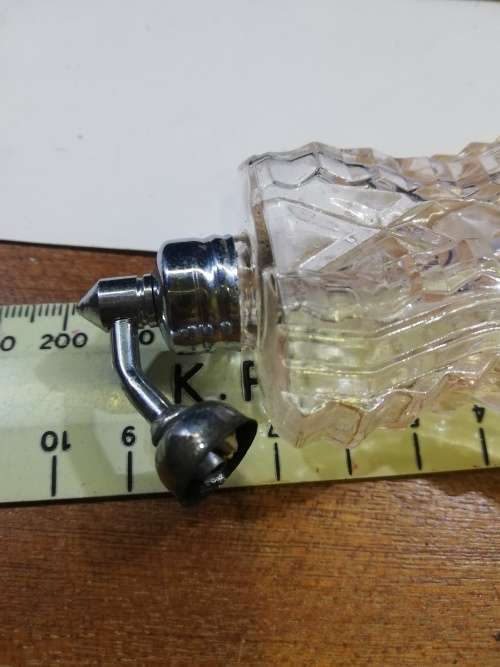 Vintage pink tint glass perfume bottle - as per pics