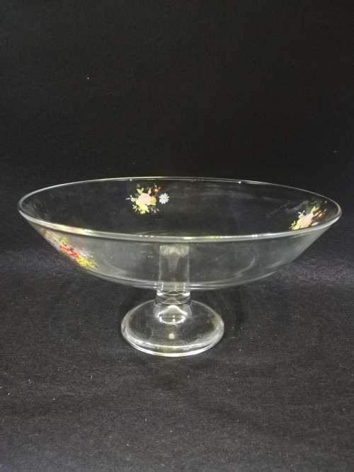 Vintage Arcoroc France footed glass bowl
