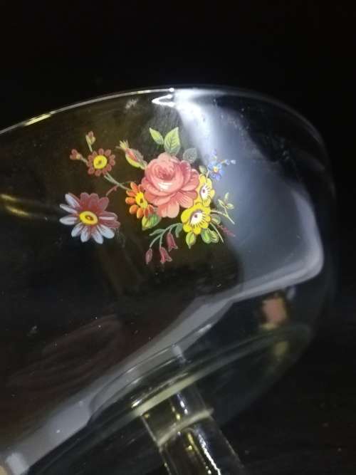 Vintage Arcoroc France footed glass bowl