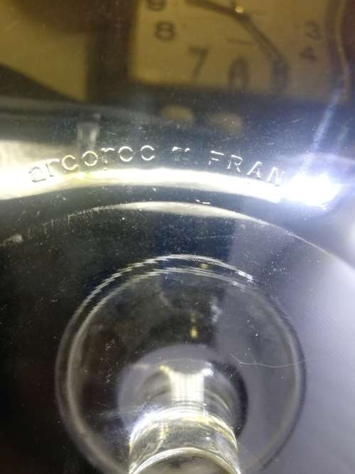 Vintage Arcoroc France footed glass bowl