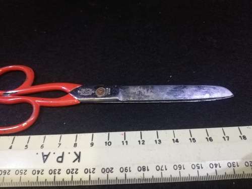 Vintage retro red Richards Snip Snap scissors - Sheffield steel