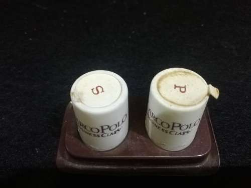 Marco Polo business glass salt and pepper