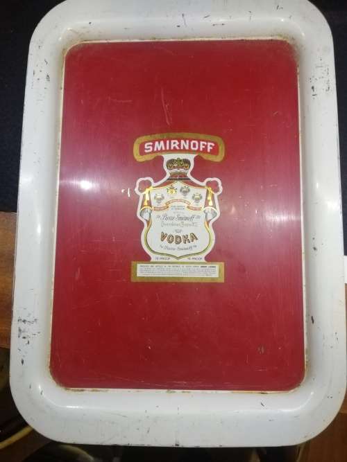 Vintage tin Smirnoff Vodka tray