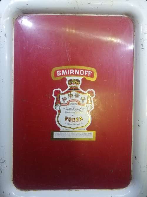 Vintage tin Smirnoff Vodka tray